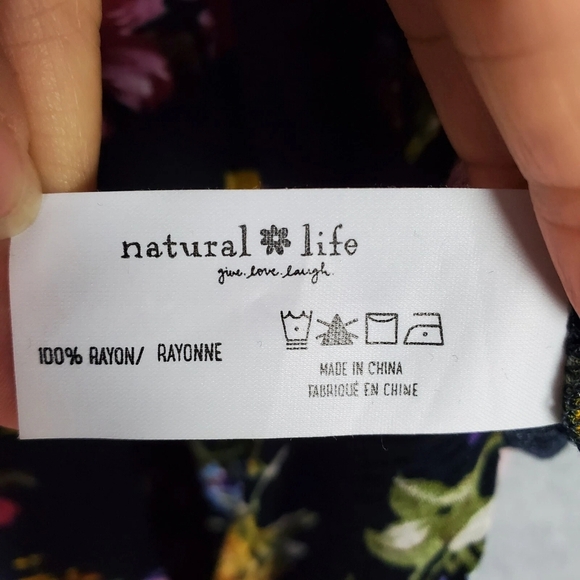 Natural Life Maxi Dress Rowan Side Slit Size XL  V-Neck Rayon Textured Boho - Picture 5 of 10